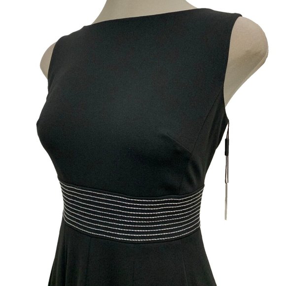 Calvin Klein Elegant Women's Fit & Flare Dress Black size 6 NWT - Picture 2 of 7